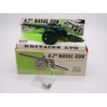 A BRITAINS 9730 4.7" Naval Gun - VG in VG box - complete with packet of 6 shells