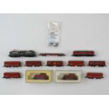 A mixed group of MARKLIN Z Gauge rolling stock to include a number of unboxed locos for spares/