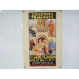 LONDONS TRAMWAYS (circa 1933) 'See More of London Ride at Will for a Shilling Daily' - London County