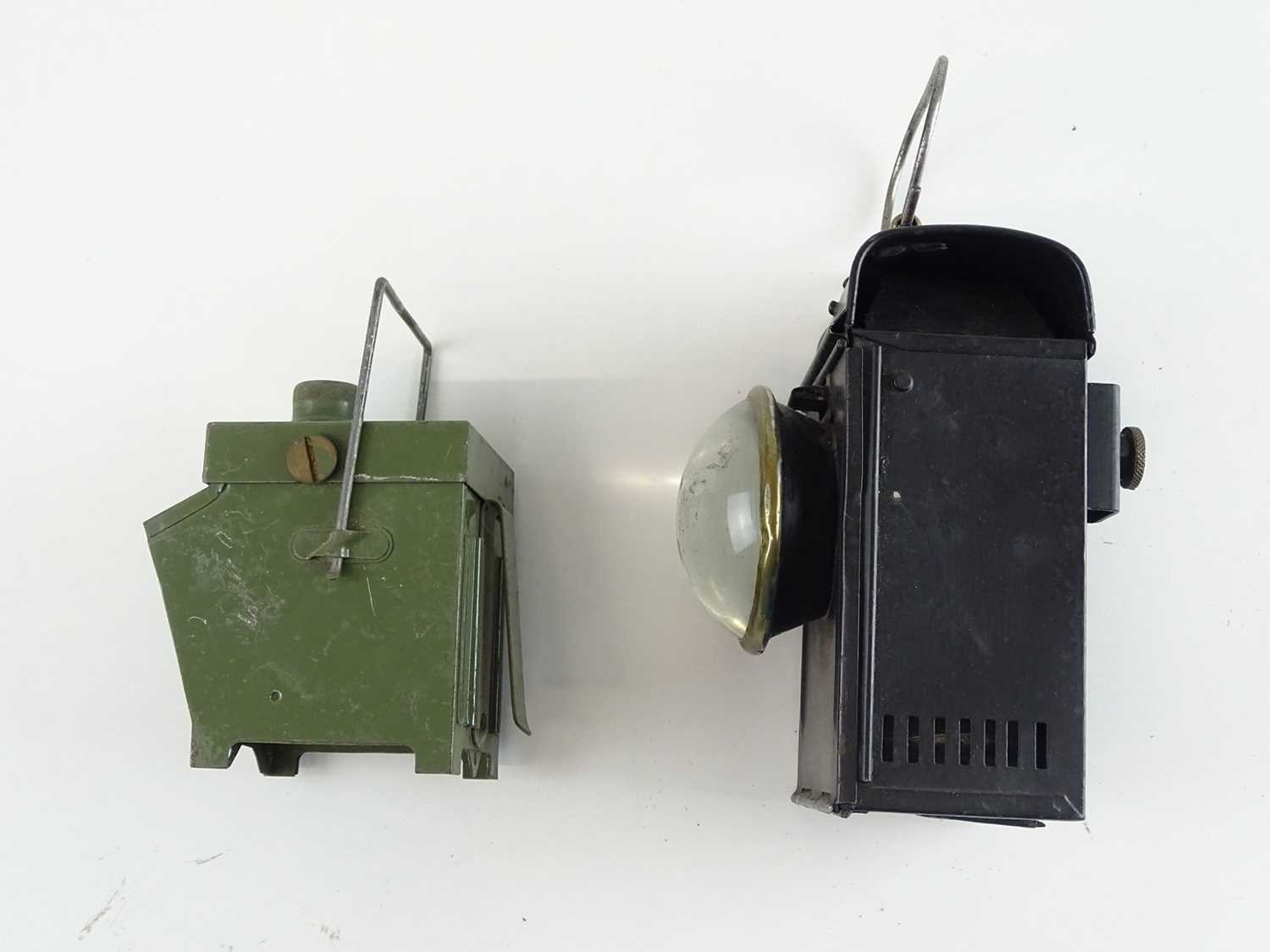 A pair of Railway hand lamps - one marked LMS, the other unmarked (2) - Image 2 of 3