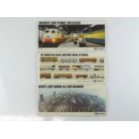 A group of German passenger carriage card advertising boards for Deutsche Bundesbahn circa 1970s (