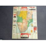 Poster Map of Southern African Countries (1955) - with adverts for shipping and transport lines