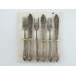 A set of three pairs of silver plate fish knives and forks inscribed LNER (6)