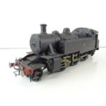 A kitbuilt O Gauge finescale Ivatt 2-6-2 steam tank locomotive in BR weathered black livery numbered