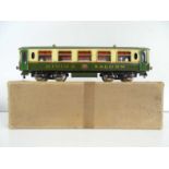 A HORNBY SERIES O Gauge pre-war No.2 dining car in LMS green/cream livery - G in G box
