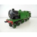 A HORNBY O Gauge clockwork No.2 4-4-2 steam locomotive repainted in green livery - F/G in plain box