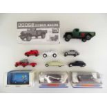 A group of diecast cars and vans by NOREV, DINKY etc, mostly French outline, together with a 1ST