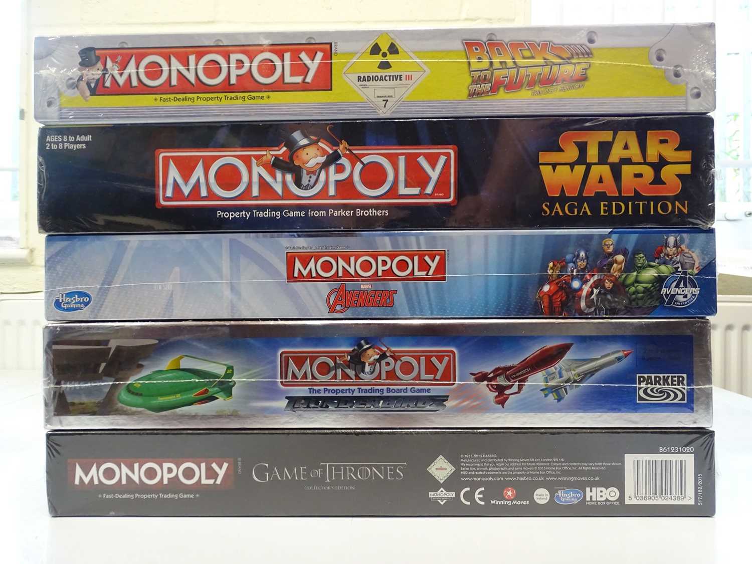 A group of Monopoly sets, all sealed as new, to include Film and TV editions - VG/E in VG boxes (5)