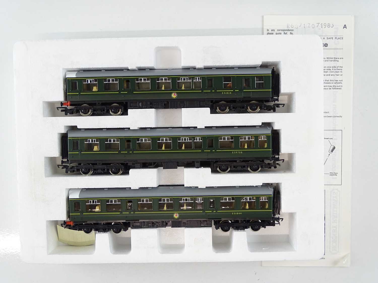A HORNBY R687 Class 110 3-Car DMU together with an R688 additional trailer coach - all in BR green - - Image 2 of 3