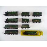 A group of unboxed TRI-ANG TT Gauge steam locomotives comprising 3 x Castle Class and 2 x Merchant