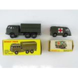 A pair of FRENCH DINKY military vehicles comprising an 807 Ambulance Militaire and an 818 Camion