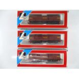 A group of LIMA HO Gauge South African Outline Class 5E electric locomotives in brown liveries -