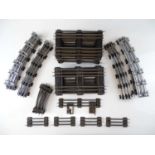 A large quantity of HORNBY SERIES O Gauge 3-rail track mostly straight track sections including