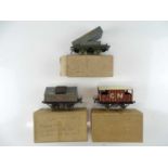 A group of early HORNBY SERIES O Gauge wagons all on T2 chassis - to include a Great Northern