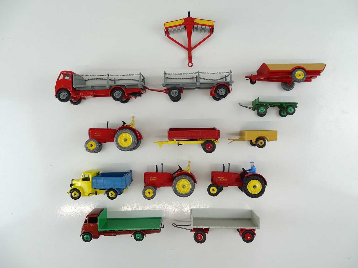 A group of unboxed DINKY agricultural models, some repainted and some Code 3 - G/VG (13)