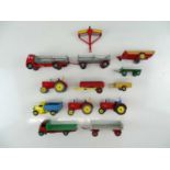 A group of unboxed DINKY agricultural models, some repainted and some Code 3 - G/VG (13)