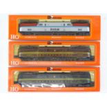 A group of HO Gauge RIVAROSSI American Outline G.G.1 electric locos in Amtrak and Pennsylvania