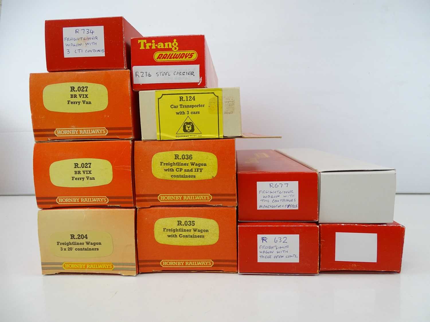 A quantity of TRI-ANG and HORNBY OO Gauge container wagons, vans etc as lotted, some in repro - Image 2 of 2