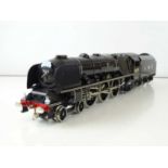 An ACE TRAINS O Gauge 2/3 rail Duchess class steam locomotive in LMS black livery "City of
