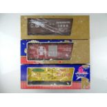 A group of American outline G Scale box cars by USA TRAINS - G/VG in P/F boxes (3)