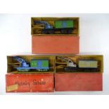 A group of HORNBY SERIES O Gauge pre-war bogie break down van and cranes - G in G boxes (3)