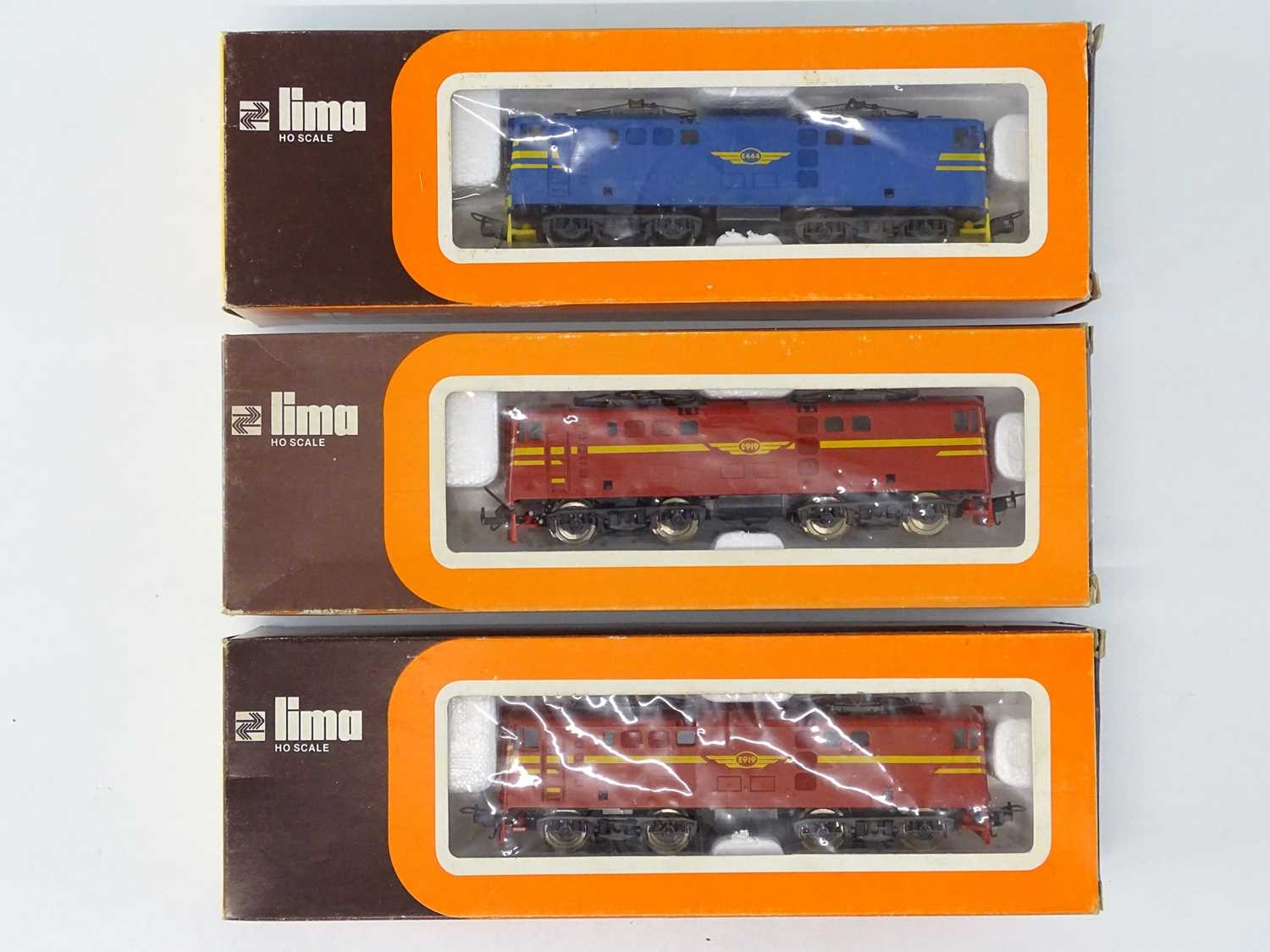 A group of LIMA HO Gauge South African Outline Class 5E electric locomotives in various liveries -