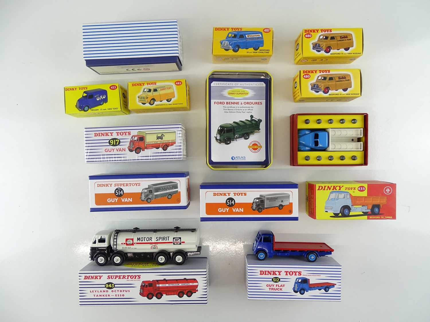 A group of ATLAS DINKY lorries and vans from the British range including a Code 3 example - VG in