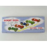 A DINKY Toys Racing Cars Gift Set No. 4 - restored in a VG repro box with packing pieces