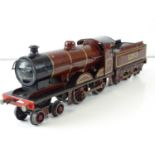 A BASSETT-LOWKE O Gauge clockwork Duke of York steam locomotive, repainted in maroon livery,