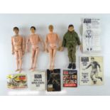 A group of 1970s ACTION MEN (one with clothes) together with a number of instruction manuals - G (