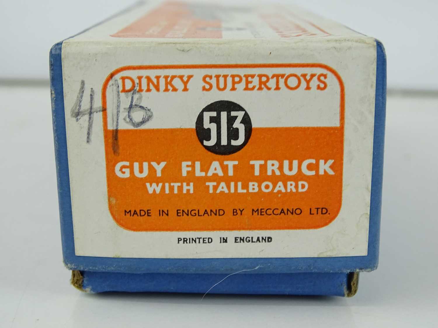 A DINKY Supertoys 513 Guy Flat Truck with Tailboard - dark green cab and chassis and mid-green - Image 4 of 5