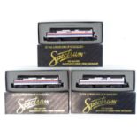 A group of SPECTRUM HO Gauge American Outline F40PH Class diesel locos in Amtrak Phase II and