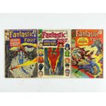 FANTASTIC FOUR #47, 54, 62 - (3 in Lot) - (1966/67 - MARVEL - UK Price Variant) - Includes First