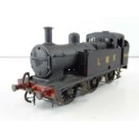 A kit built finescale O Gauge 0-6-0 Jinty steam tank locomotive in LMS black weathered livery