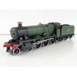 A kit built finescale O Gauge Hall Class 4-6-0 steam locomotive in BR green livery named "