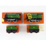 A pair of HORNBY O Gauge No.30 clockwork steam locomotives and tenders, appear unused, old shop