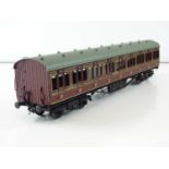 A kit built finescale O Gauge LMS Period 1 - all 3rd compartment coach - built to a very good