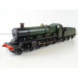 A kit built finescale O Gauge Star Class 4-6-0 steam locomotive in GWR green livery named "