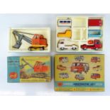 A pair of CORGI diecast vehicles comprising a 1128 Priestman shovel and a GS24 Constructor Set (milk