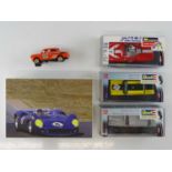 A group of 1:32 scale slot racing cars by REVELL/MONOGRAM - one unboxed - VG/E in G/VG boxes (