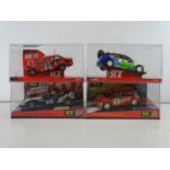 A group of 1:32 scale slot racing cars by SCX to include Rally and Formula 1 examples - VG/E in G/VG