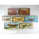 A group of unbuilt 1:32/48/72 scale plastic kits, primarily aircraft examples by AIRFIX (contents