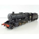 A kit built finescale O Gauge class 8F 2-8-0 steam locomotive in LMS black livery - numbered