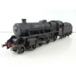 A kit built finescale O Gauge Black Five 4-6-0 steam locomotive in LMS black livery, lightly