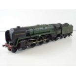 A kit built finescale O Gauge Britannia Class 4-6-2 steam locomotive in BR green livery named "