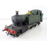 A kit built finescale O Gauge Prairie 2-6-2 steam tank locomotive in GWR green livery numbered