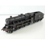 A kit built finescale O Gauge Black Five 4-6-0 steam locomotive in BR black livery, lightly