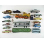 A mixed group of playworn vehicles mostly by DINKY, unboxed - P/F (approx. 18)