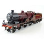 A kit built finescale O Gauge 4-4-0 compound steam locomotive in LMS maroon livery - numbered 1095 -