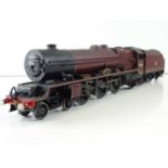 A kit built finescale O Gauge Princess Royal Class 4-6-2 steam locomotive in BR maroon livery